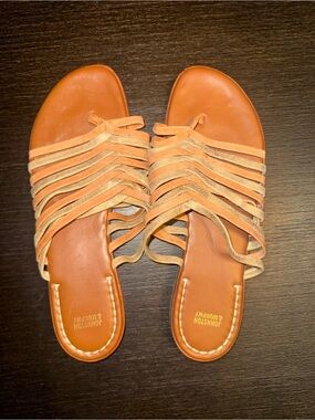 Johnston & Murphy Tan Multi-Strap Slide Sandals